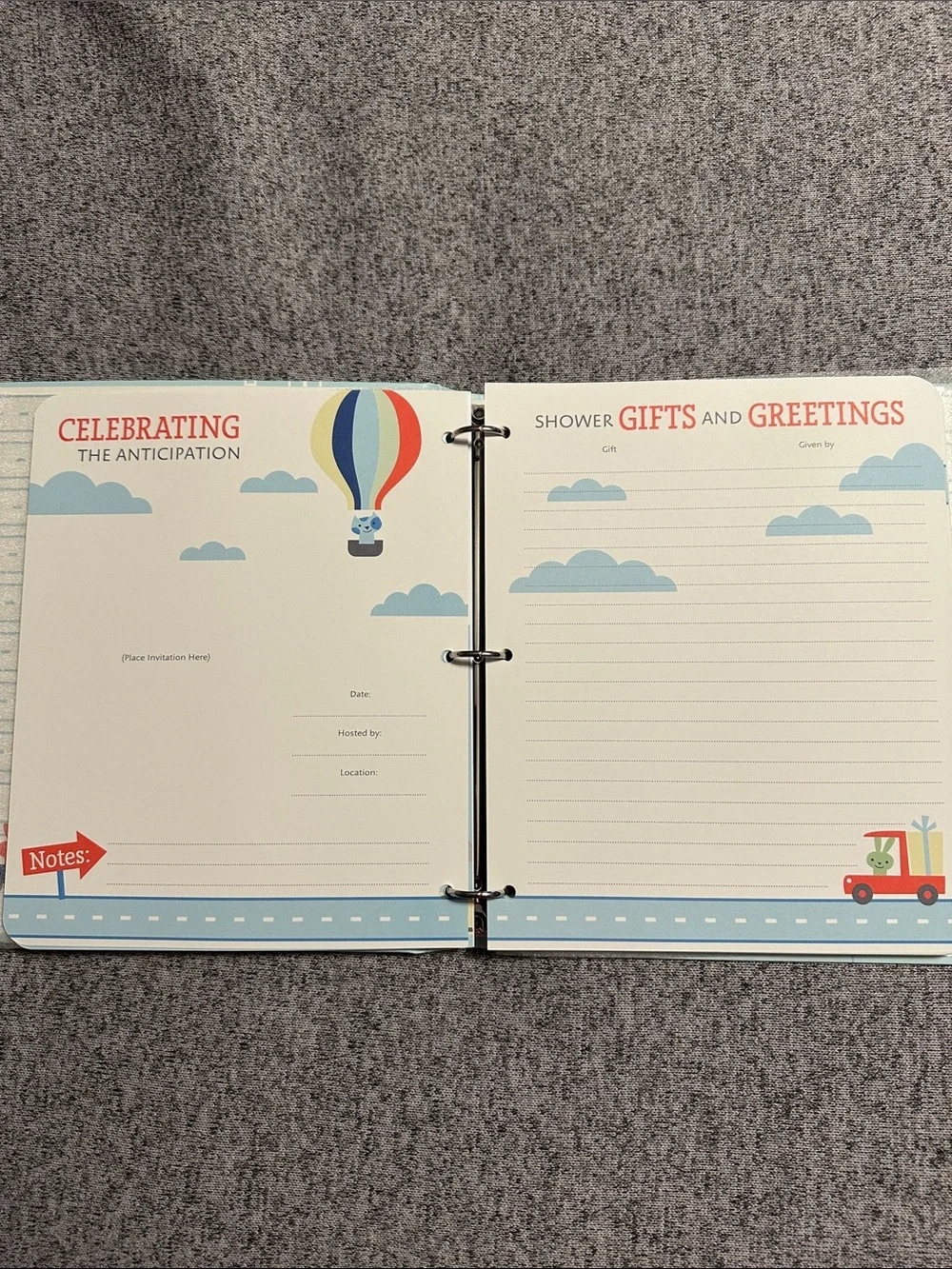 Hallmark Our Nonstop Sweetie 5 Year Baby Memory Book - Blue Transportation Cover